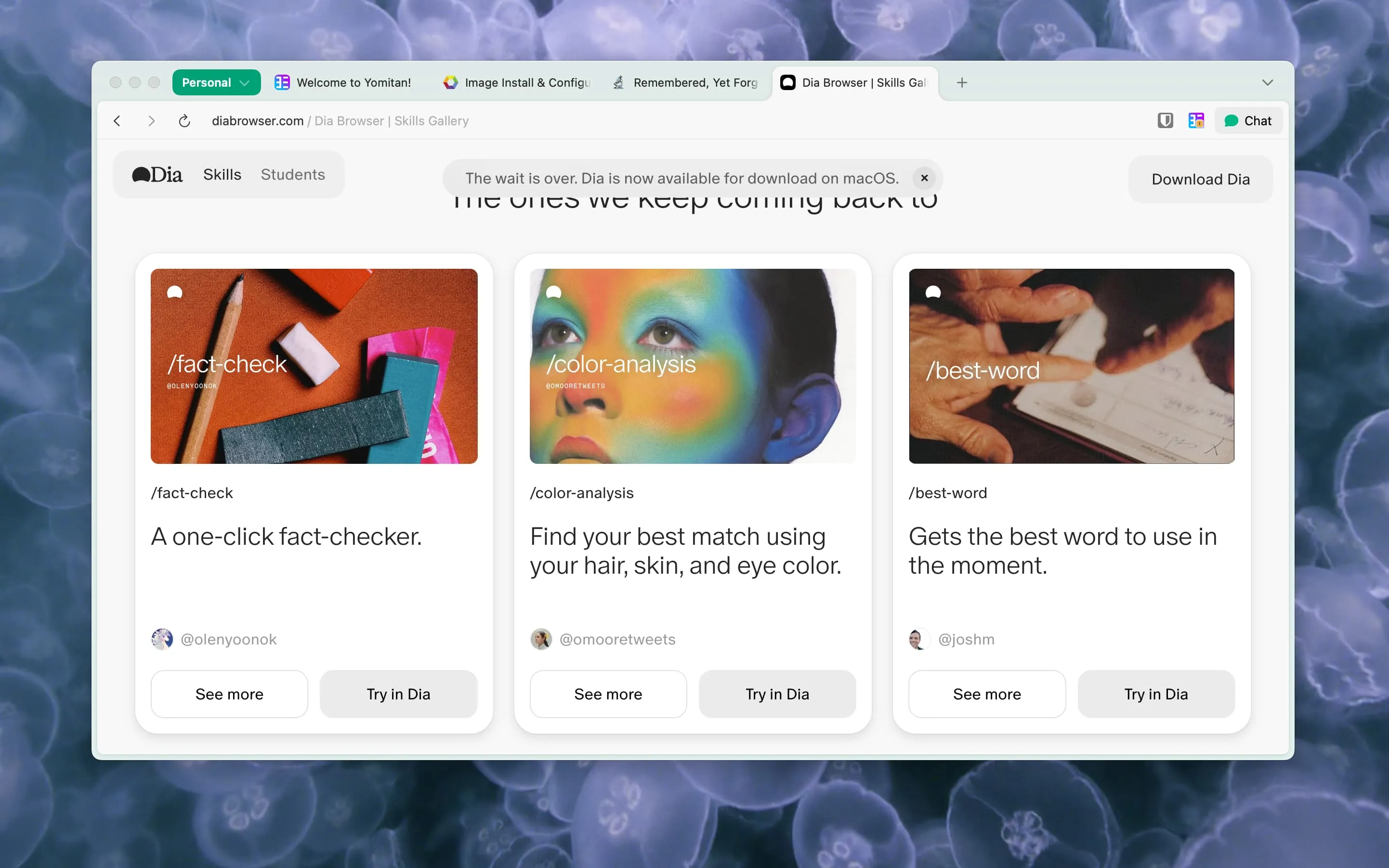 Dia Browser Skills